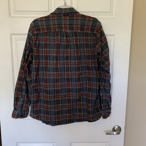 LL Bean Men's Medium Long Sleeve Cotton Flannel Shirt Traditional Fit Plaid - Picture 5 of 6